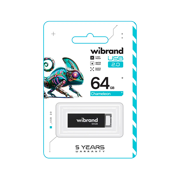 Флешка Wibrand 64GB Сhameleon USB 2.0 Black (WI2.0/CH64U6B)