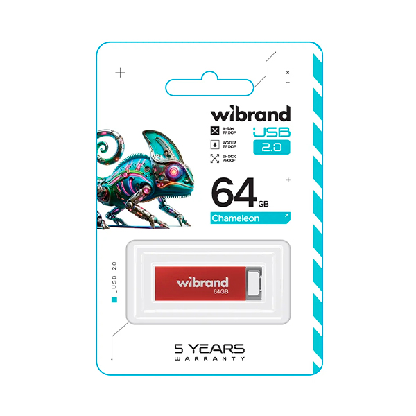 Флешка Wibrand 64GB Сhameleon USB 2.0 Red (WI2.0/CH64U6R)