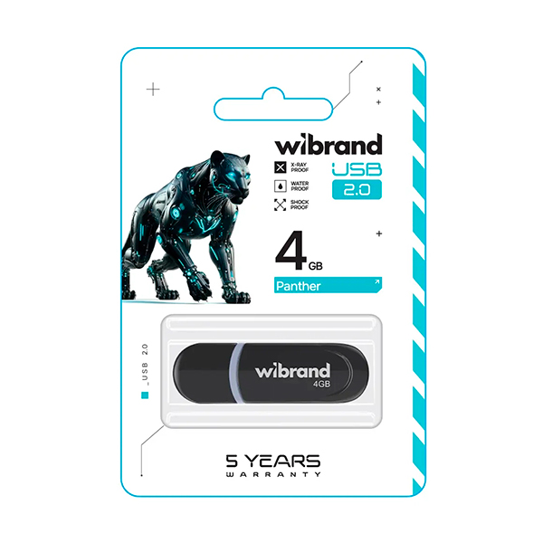 Флешка Wibrand 4GB Panther USB 2.0 Black (WI2.0/PA4P2B)