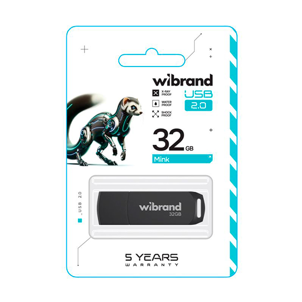 Флешка Wibrand 32GB Mink USB 2.0 Black (WI2.0/MI32P4B)