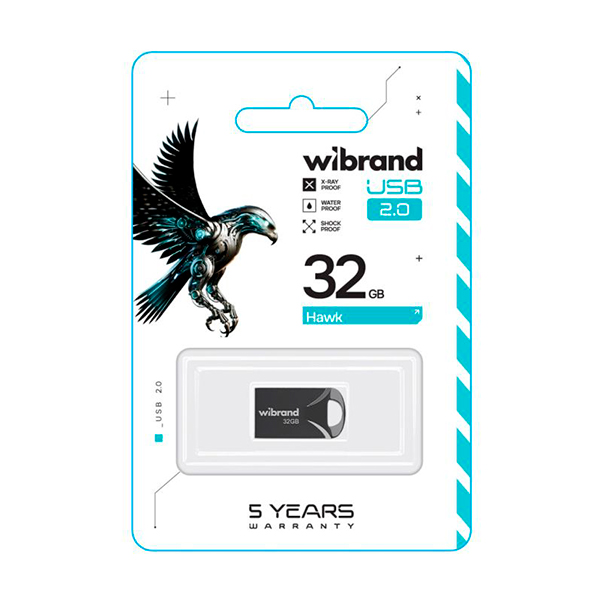 Флешка Wibrand 32GB Hawk USB 2.0 Black (WI2.0/HA32M1B)