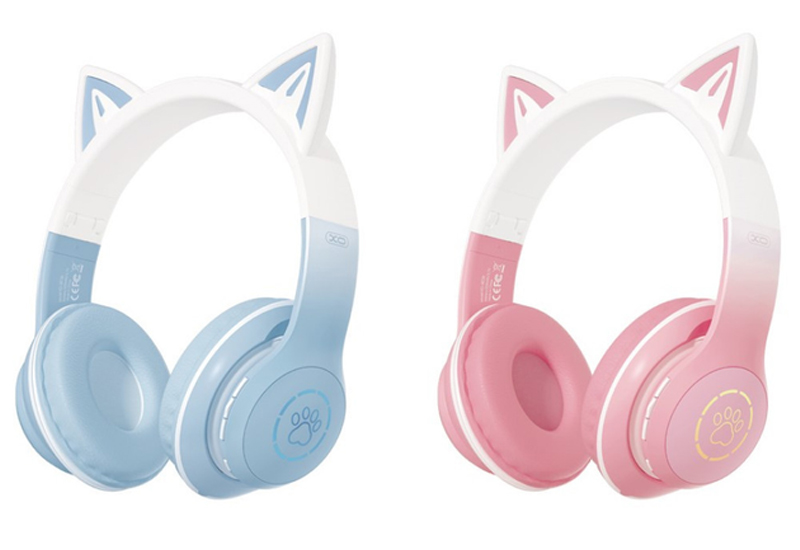 Bluetooth Навушники з мікрофоном  XO BE38 Cats Ear Pink (6920680840298)