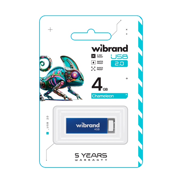 Флешка Wibrand 4GB Chameleon USB 2.0 Blue (WI2.0/CH4U6U)