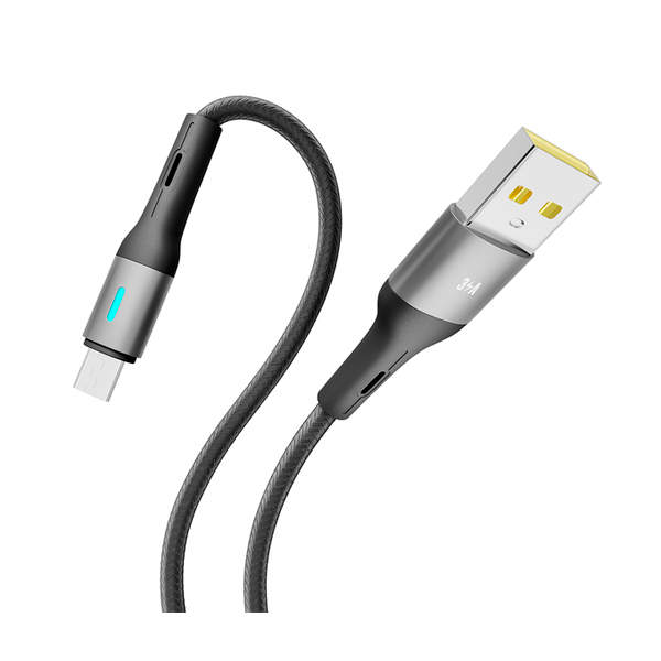 Кабель Yoki LED YK-LE17 Micro USB 3A 1.2m Black
