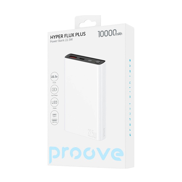 Внешний аккумулятор Proove Hyper Flux Plus 10000mAh 22.5W White (PBF122120002)