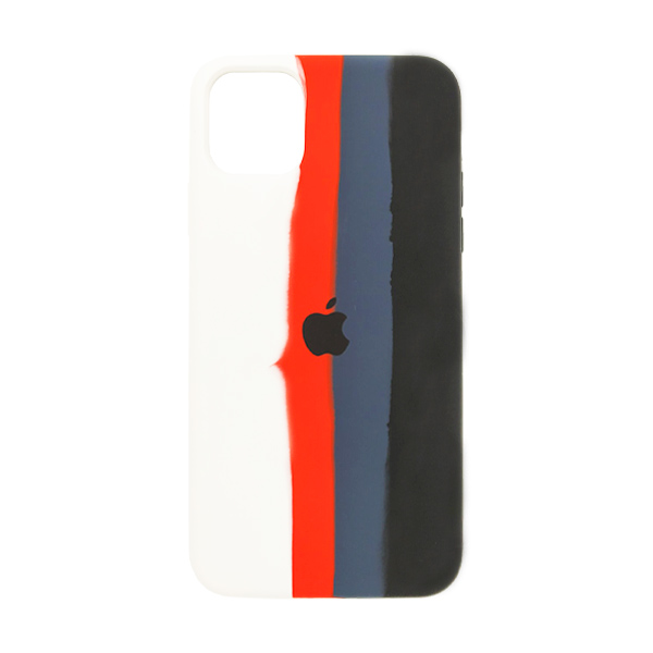 Чохол Silicone Cover Full Rainbow для iPhone 11 Pro Max White/Black