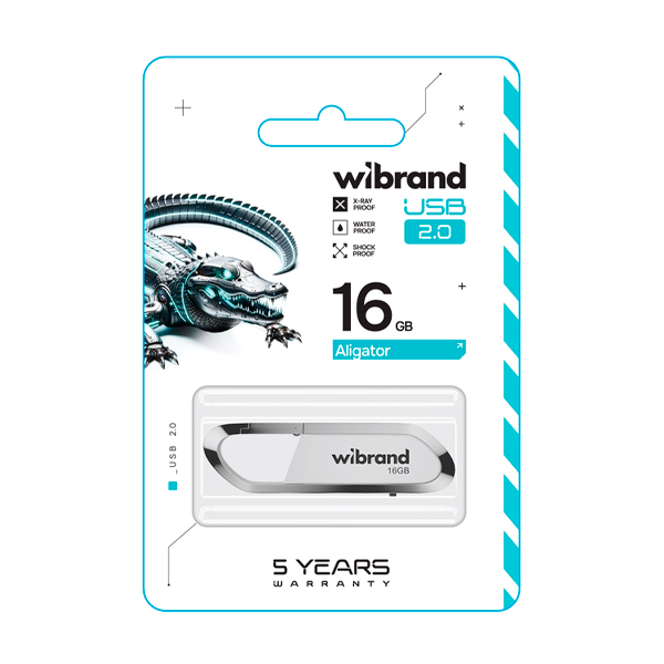 Флешка Wibrand 16GB Aligator USB 2.0 White (WI2.0/AL16U7W)