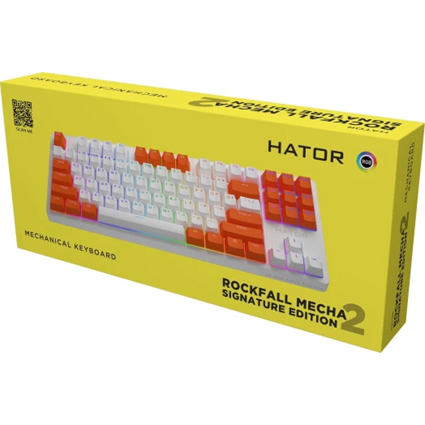 Клавіатура Hator Rockfall 2 Mecha Signature Edition White/White/Orange (HTK-521-WWO)