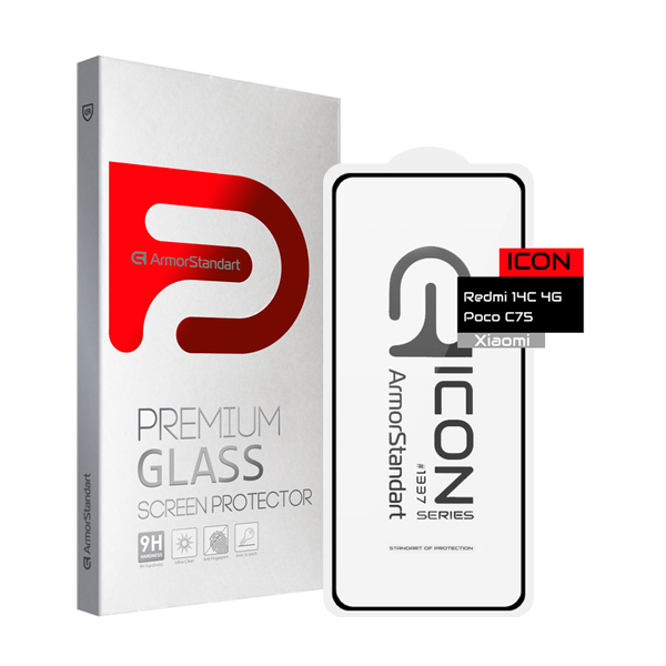 Защитное стекло для Xiaomi Redmi 14c/A4/A5/Poco C71/C75/M7 6D Black Elite Nano Protection
