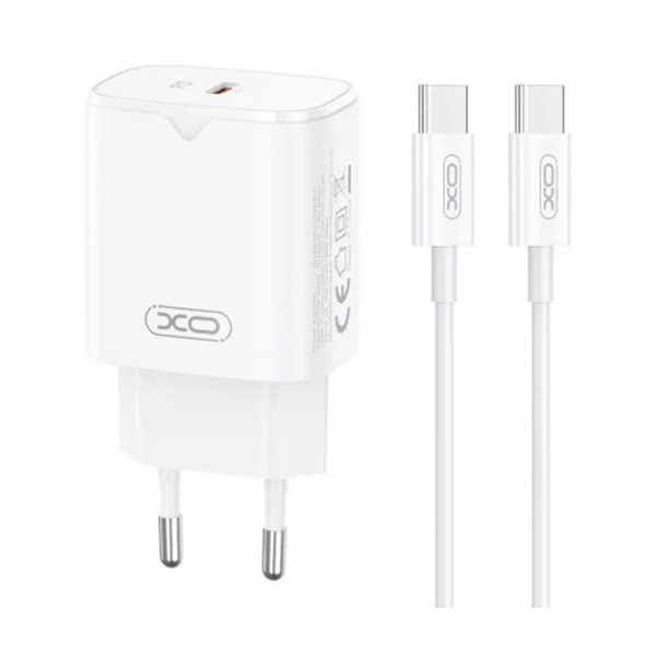 МЗП XO L131 USB-C + Type-C Cable 30W White