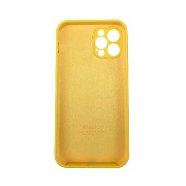 Чохол Soft Touch для Apple iPhone 12/12 Pro Yellow with Camera Lens Protection Square