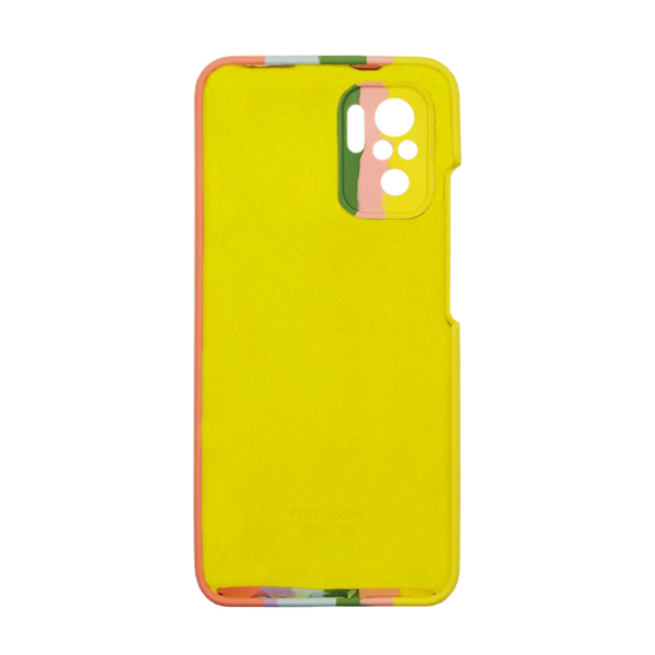 Чехол Silicone Cover Full Rainbow для Xiaomi Redmi Note10 Yellow/Pink with Camera Lens