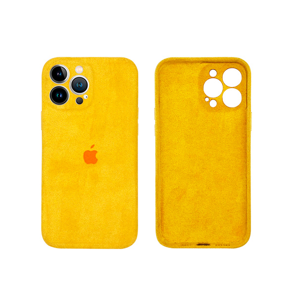 Чохол Alcantara для Apple iPhone 13 Pro with Camera Lens Yellow