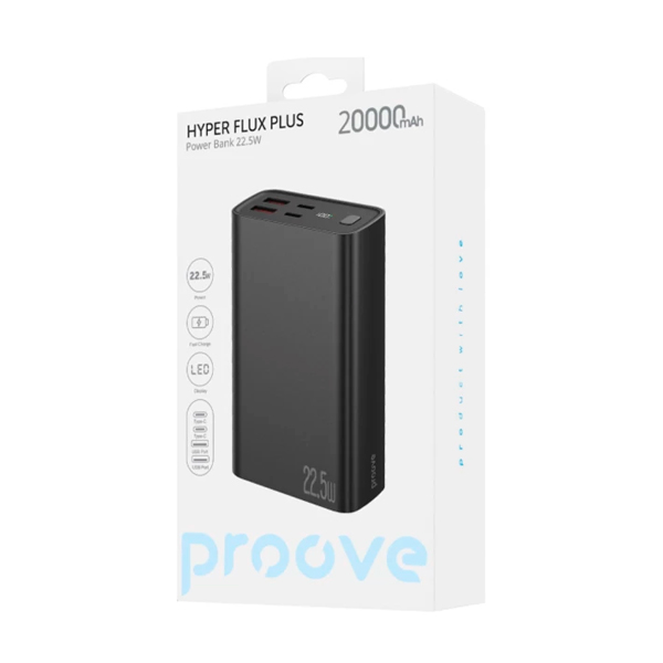 Зовнішній акумулятор Proove Hyper Flux Plus 20000mAh 22.5W Black