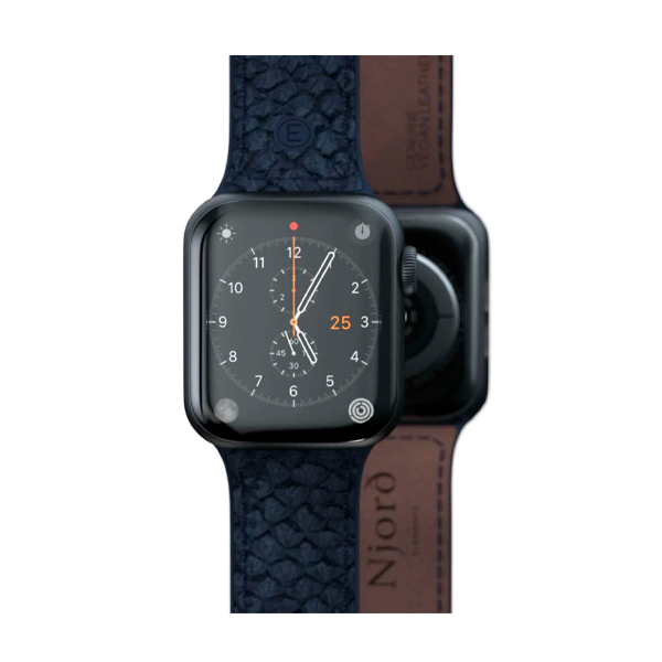 Ремінець Njord Salmon Leather Strap Petrol для Apple Watch 45mm/44mm (SL14121)