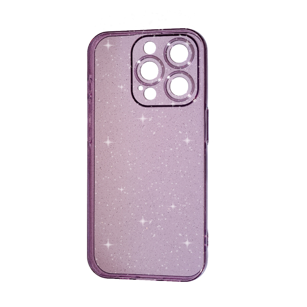 Чехол Silicon Shiny Case iPhone 15 Pro Glitter Clear/Lilac Pride