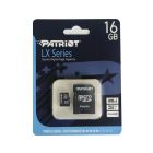 Карта памяти Patriot 16GB LX Series microSDHC Class 10 UHS-I + SD Adapter