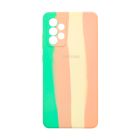 Чехол Silicone Cover Full Rainbow для Samsung A72-2021/A725 Green/Pink with Camera Lens