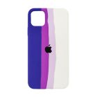 Чехол Silicone Cover Full Rainbow для iPhone 11 Pro Max Dark Violet/White